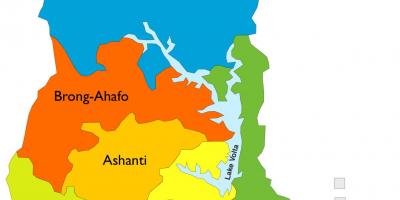 Map of ghana showing regions