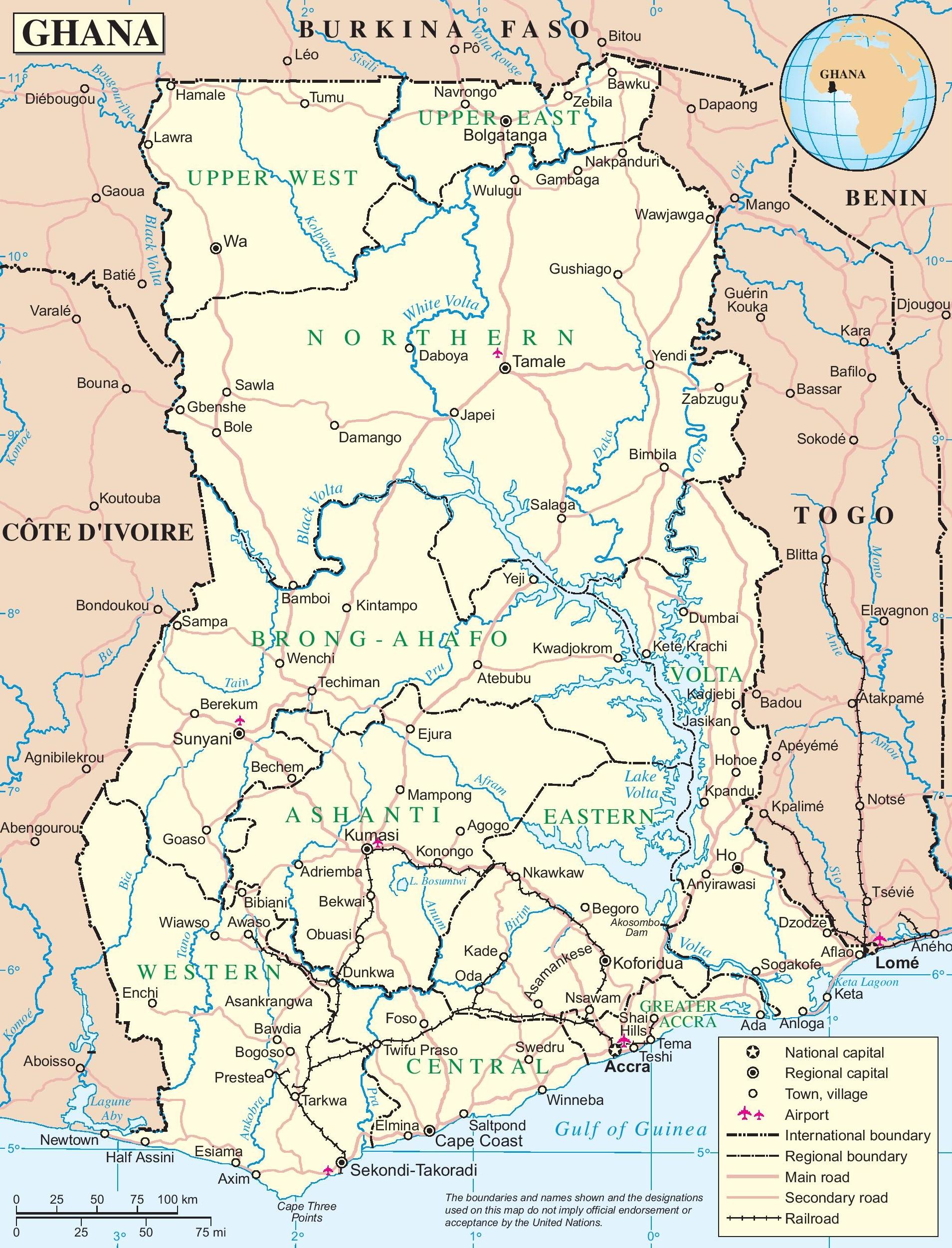 Map of ghana - A map of ghana (Western Africa - Africa)