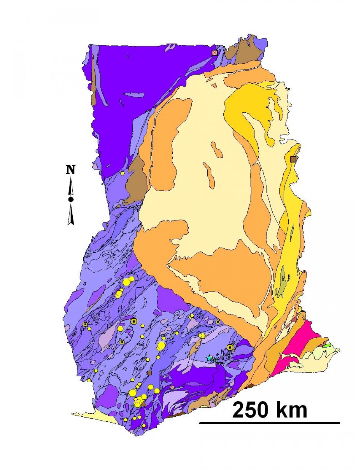 Geological Map Of Ghana Geological Map Of Ghana - Map Of Geological Ghana (Western Africa - Africa)