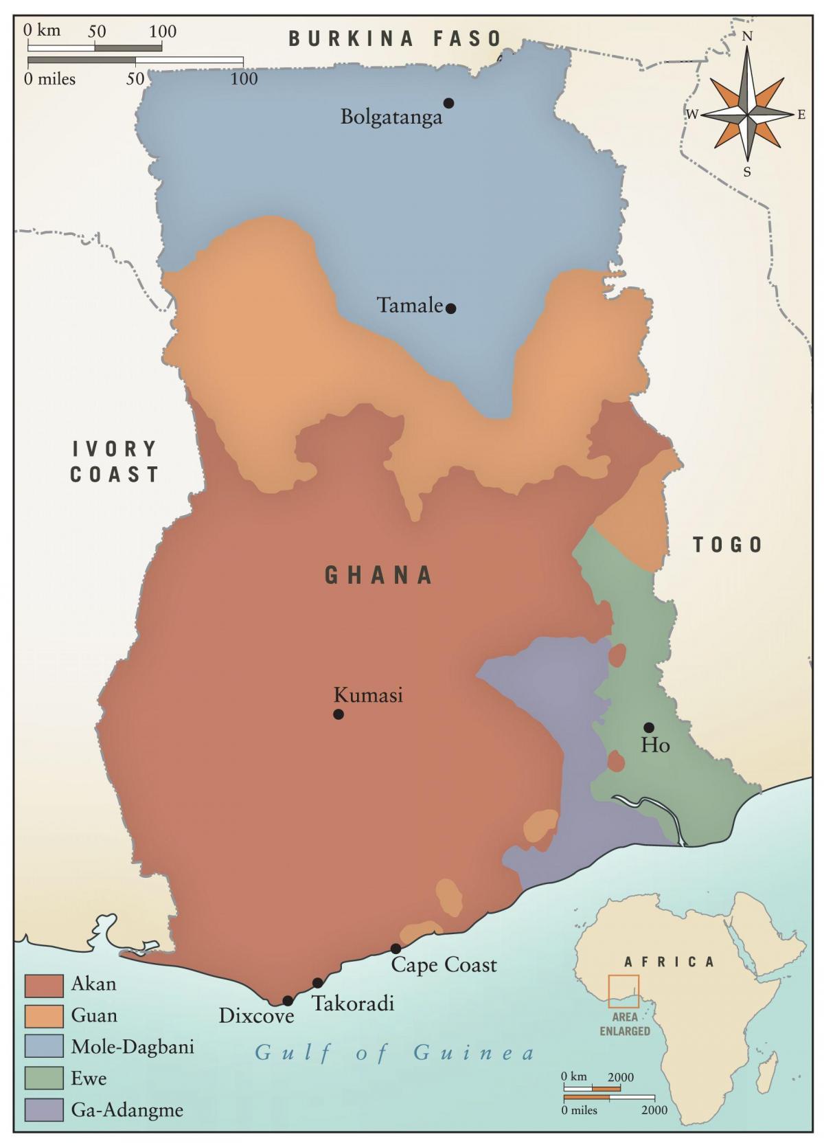 Map of ghana tribes