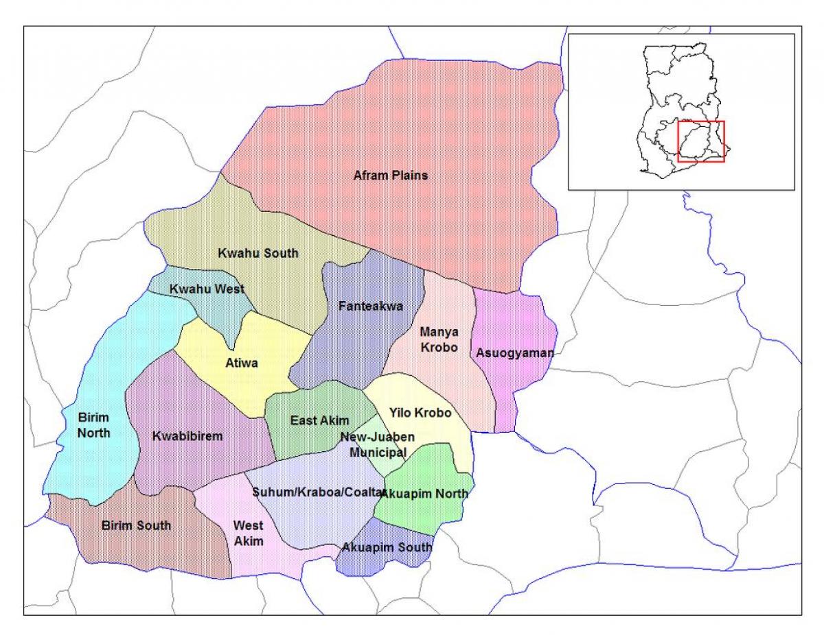 Map of eastern region of ghana