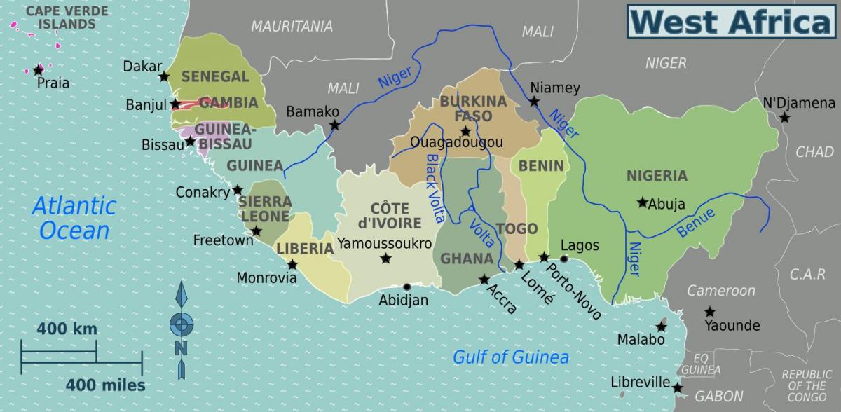Map of ghana west africa