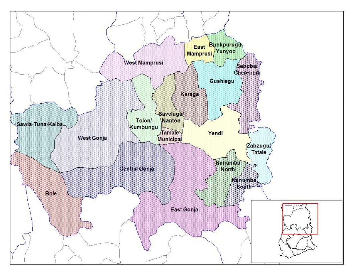 Map of northern region of ghana - Map of northern region ghana (Western ...