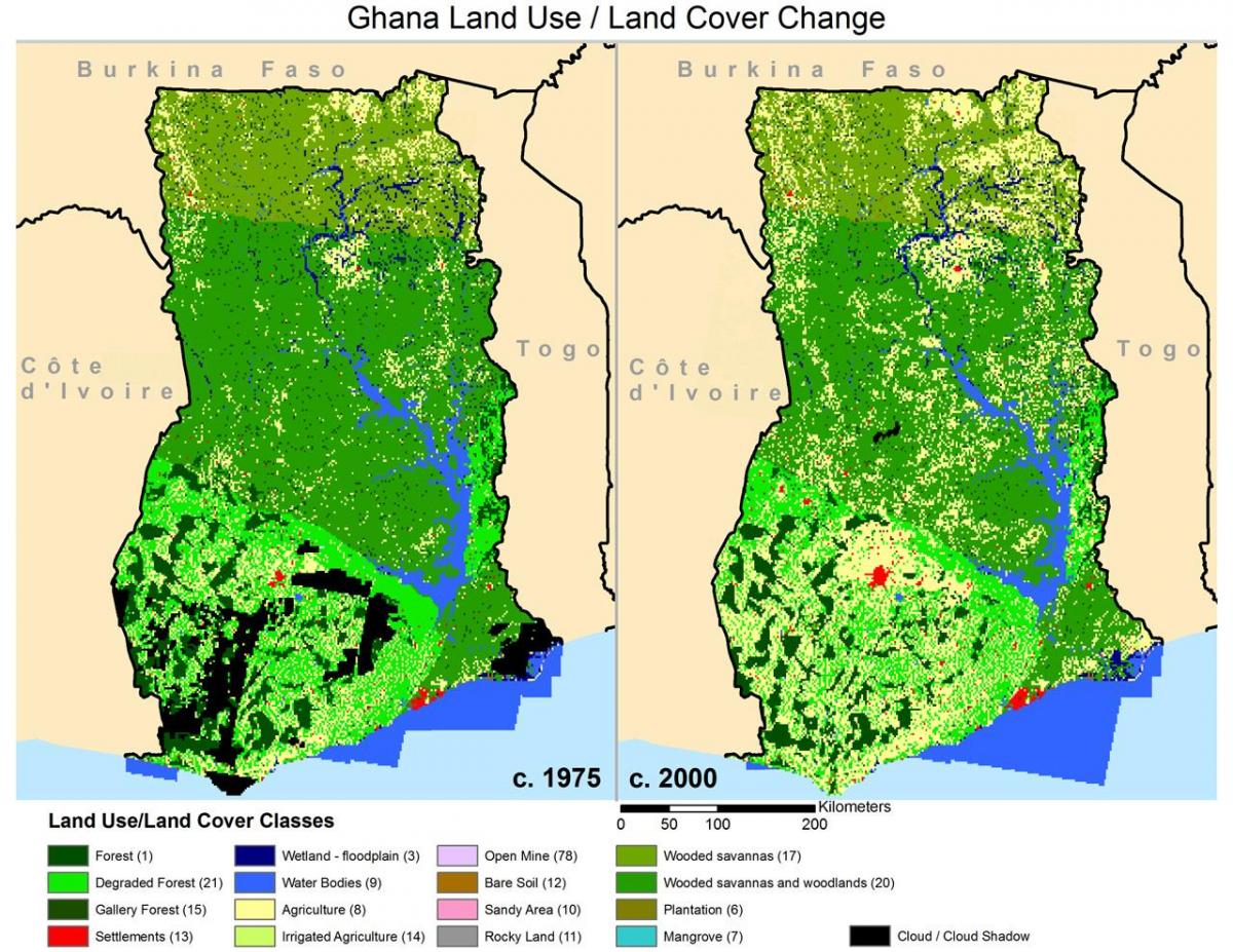 map of ghana showing vegetation zones